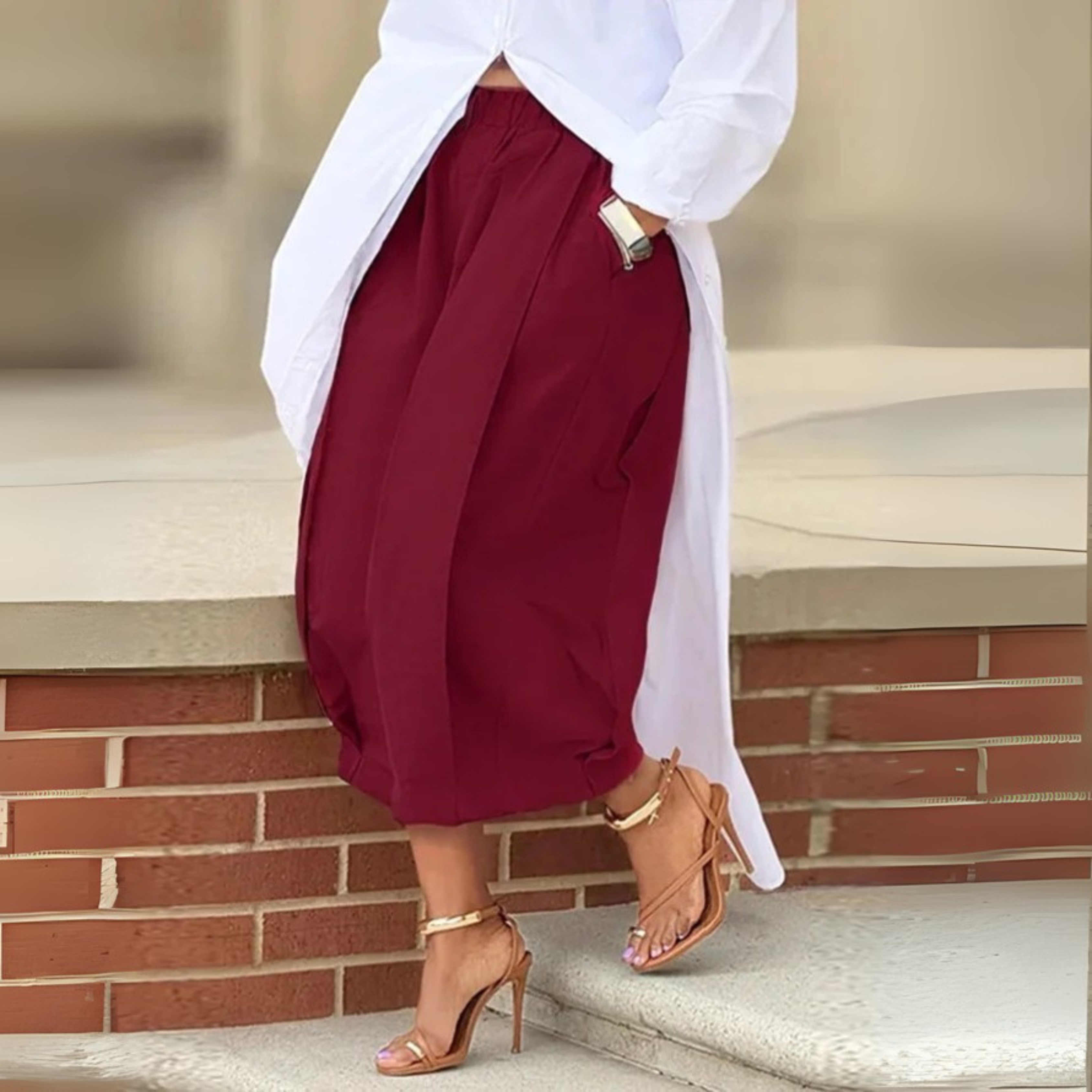 FALIA™ - Elegant Elastic Waistband Lantern Pants