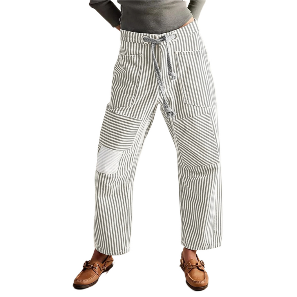 PERLAH™ – Chic Stripe Drawstring Wide-Leg Pants