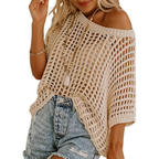 XONA™ - Summer Scoop Neck Crochet Top