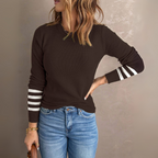 TRANI™ - Casual Striped Long Sleeve Round Neck Sweater