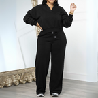 WILA™ - Casual Long Sleeve Sweatshirt and Drawstring Pants Set