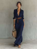 Weronika - Long Elegant Maxi Dress Highlighting the Figure