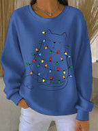 Alba - Christmas Sweater with Cat Motif