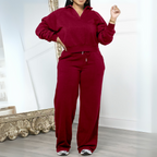 WILA™ - Casual Long Sleeve Sweatshirt and Drawstring Pants Set