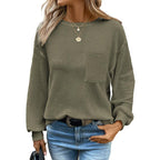 LIORA™ - Cozy Oversized Long Sleeve Crewneck Blouse