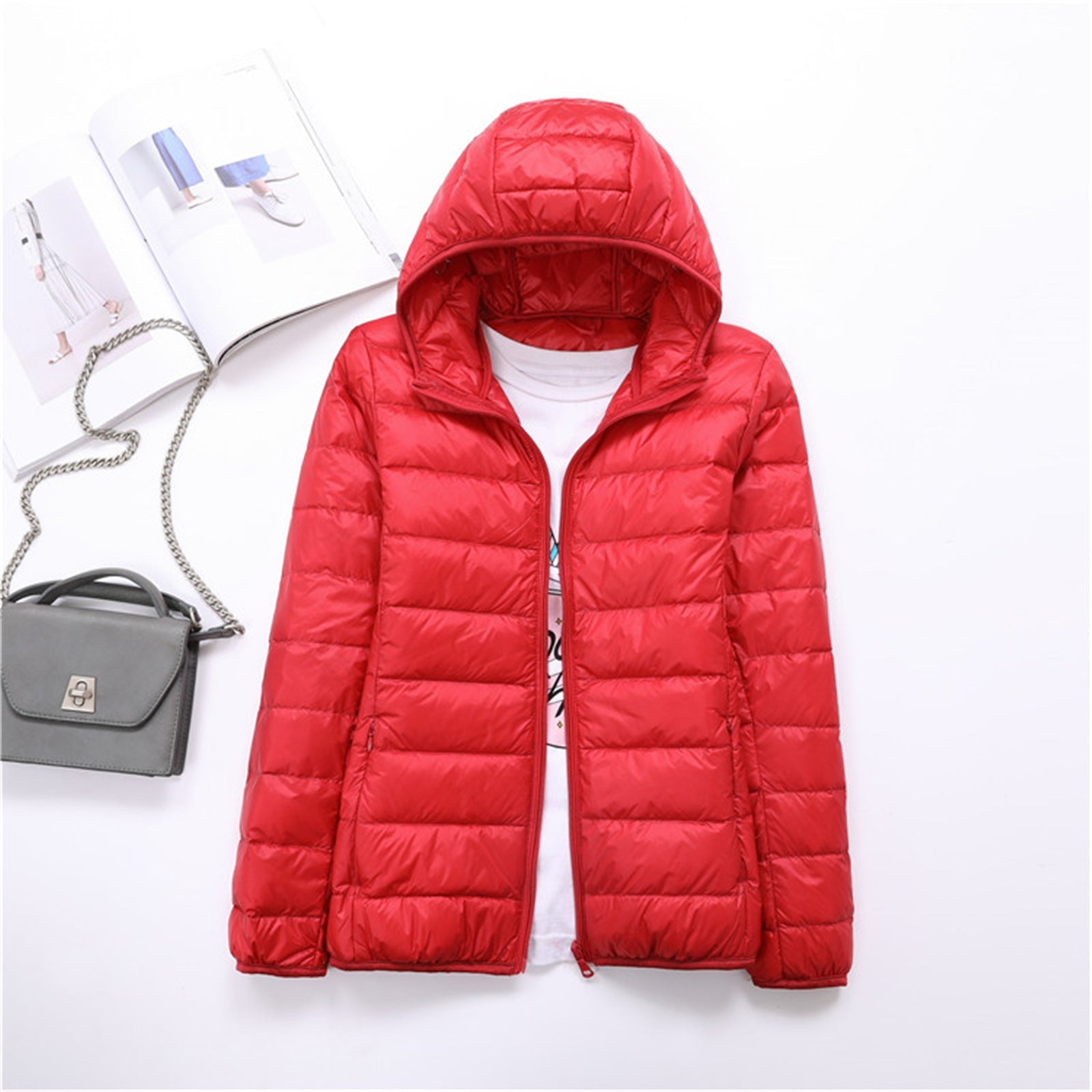 LIYANNA™ - Comfy Plus Size Lightweight Hooded Long Sleeve Puffer Jacket