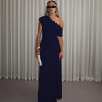 TALIA™ - Elegant One Shoulder Evening Maxi Dress