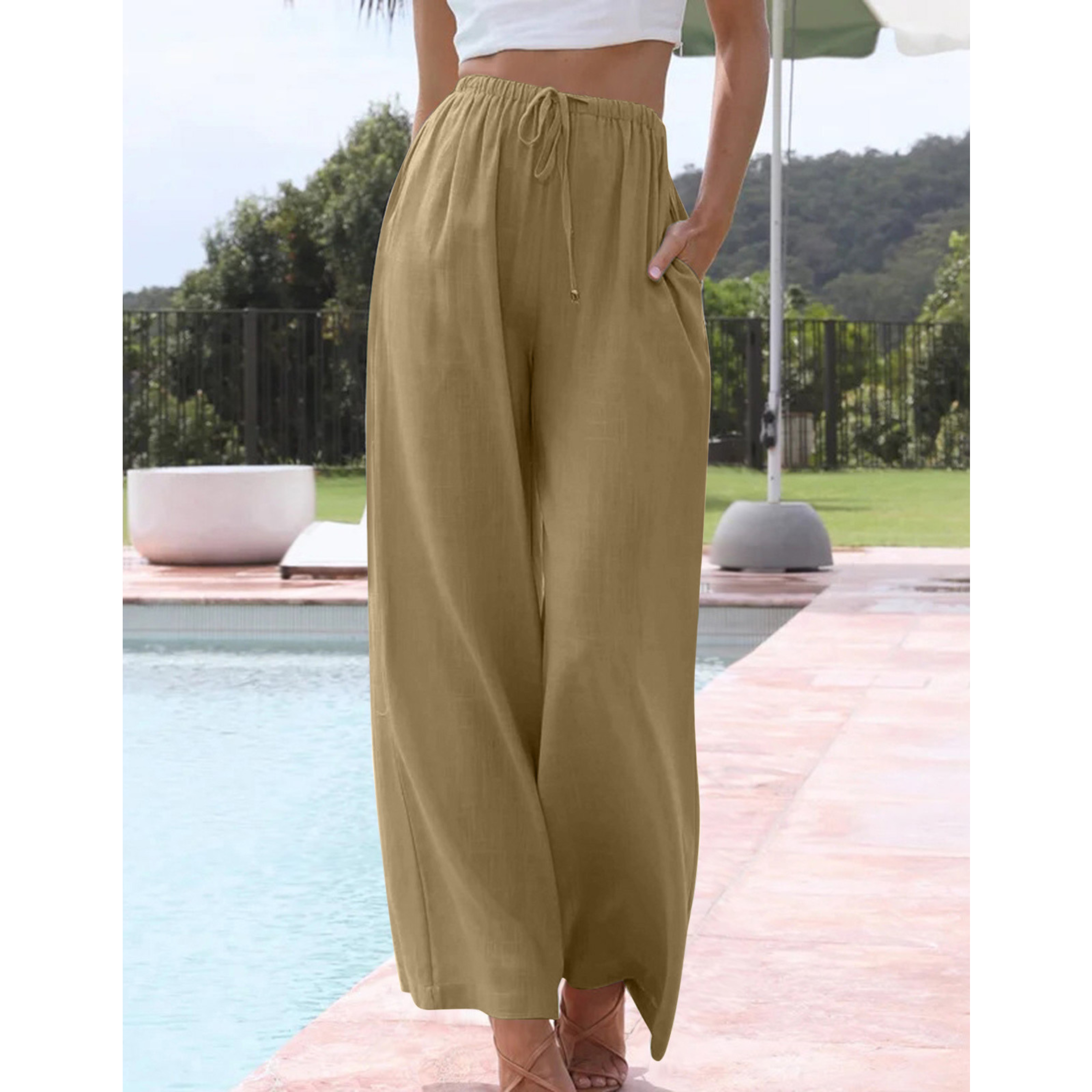 VIRENA™ – Relaxed Lightweight Wide Leg Summer Trousers
