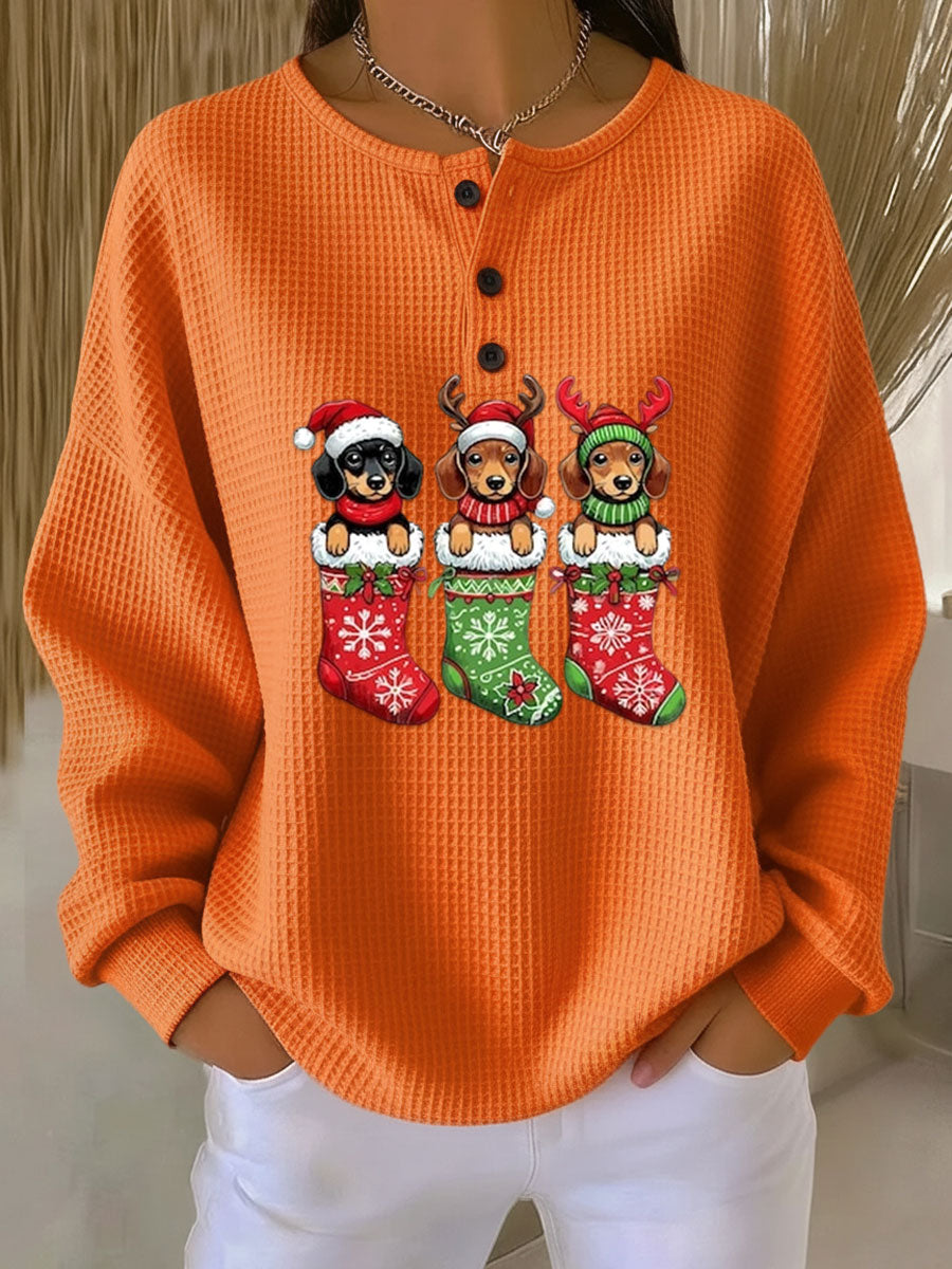 Grethe | Vintage Christmas Sweater with Dog Pattern
