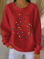 Alba - Christmas Sweater with Cat Motif