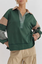 WAMAL™ - Casual Oversized V-Neck Long Sleeve Sweatshirt