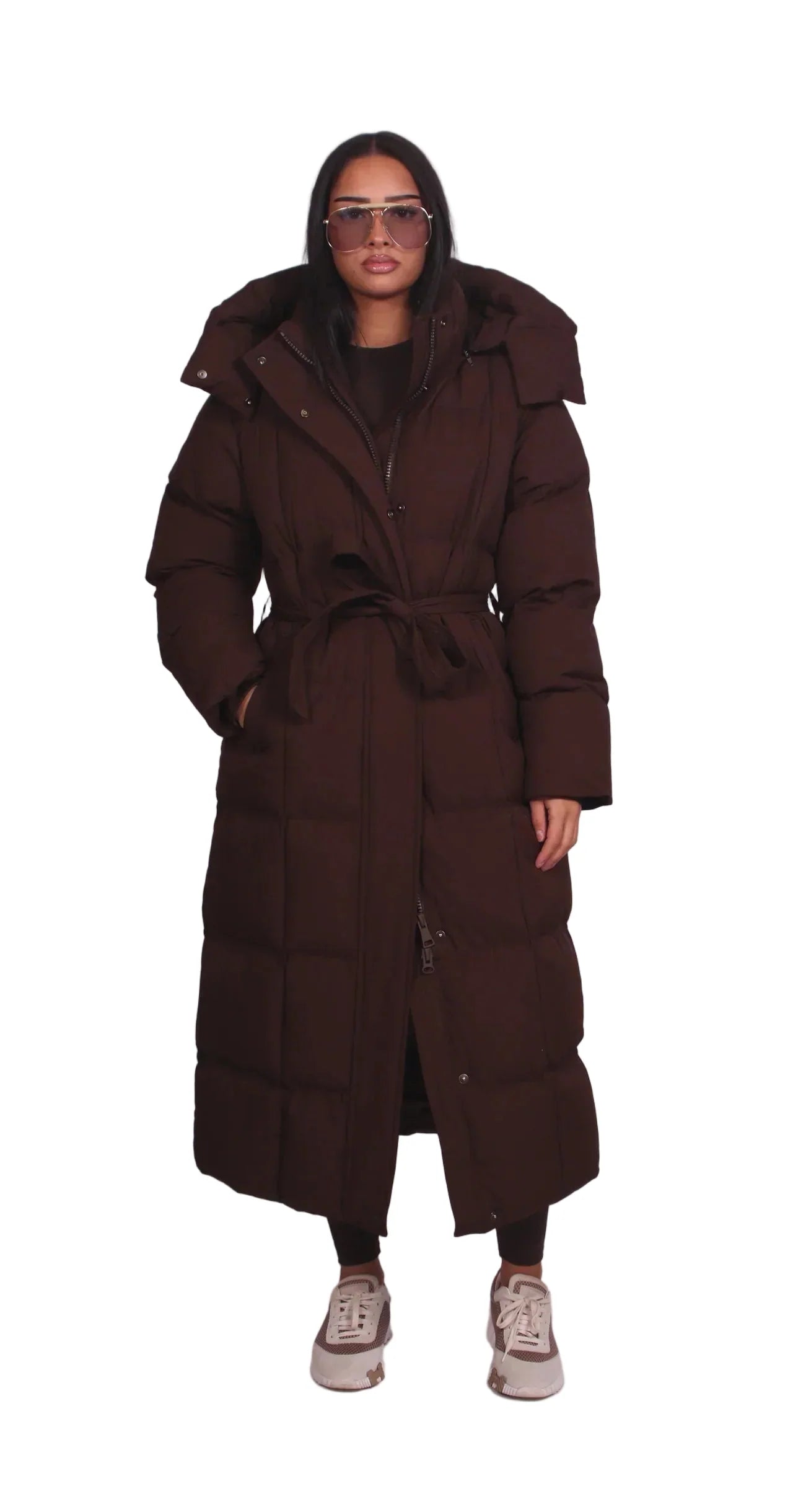 CARMEN™ – LONG WINTER JACKET WITH BELT AND PUFFER DESIGN