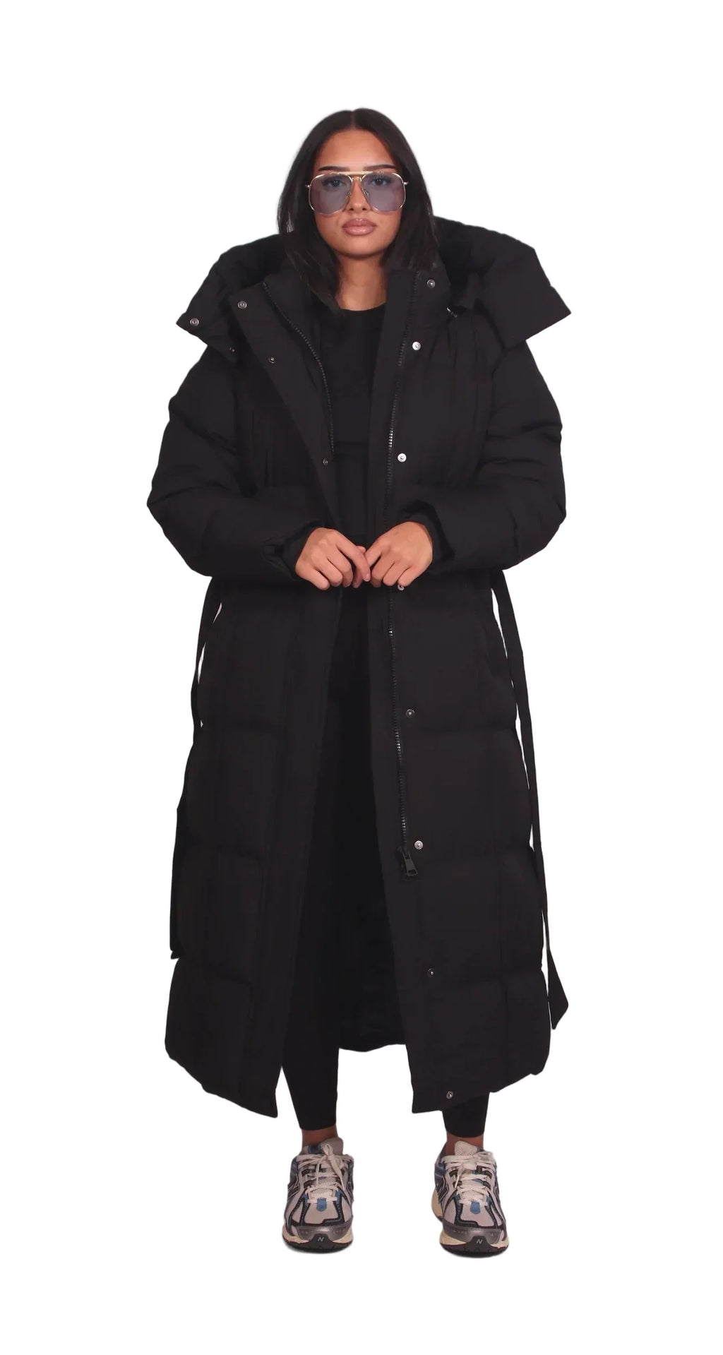 CARMEN™ – LONG WINTER JACKET WITH BELT AND PUFFER DESIGN
