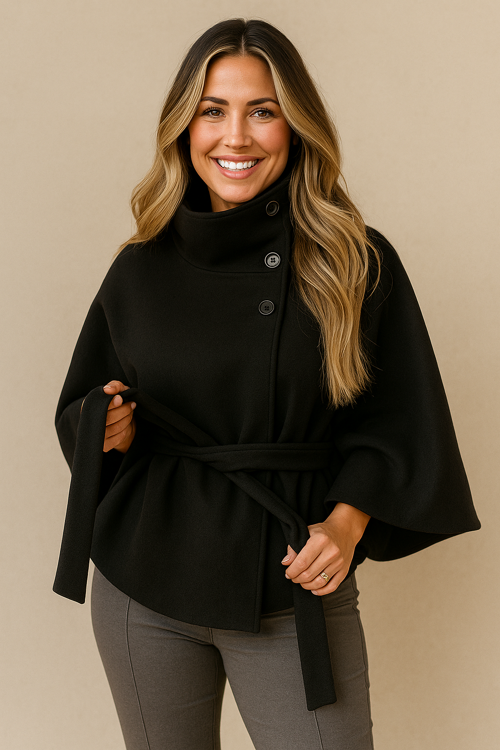 FRESH LABEL | Liv – Belted Cape Coat