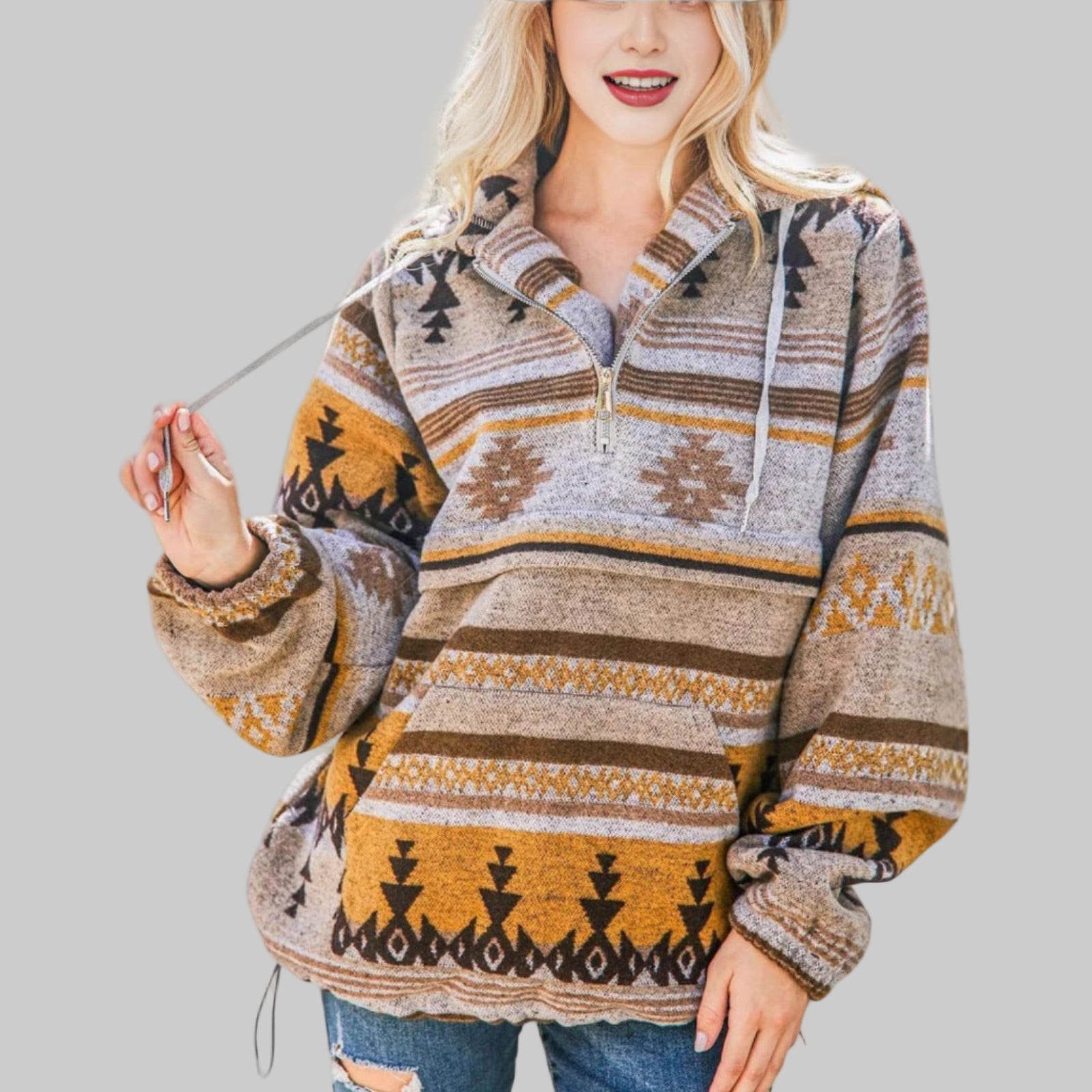 SAKU™ - Comfy Oversized Zip Up Long Sleeve Hoodie Sweatshirt