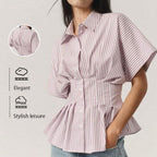 TAYI™ - Classy Striped Collared Formal Top