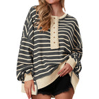 POLANA™ - Casual Oversized Striped Long Sleeve Sweatshirt
