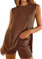 SAVINA™ – Sleeveless Lounge Pullover & Shorts Duo