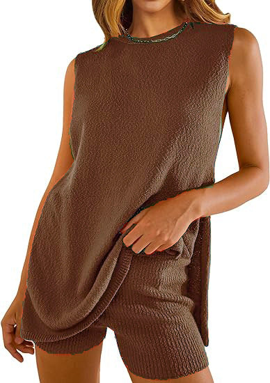 SAVINA™ – Sleeveless Lounge Pullover & Shorts Duo