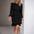 ADELEDA™ - Elegant Zippered Ruffle Formal Dress