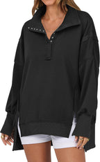 KAYLIE™ - Chic Oversized Button-Up Sweatshirt