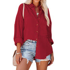 WOLLY™ - Casual Button Down Long Sleeve Blouse