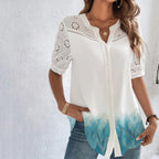 ANNELISE™ – Casual Lace Printed Blouse