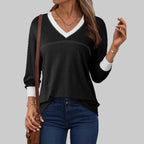 ANESHA™ - Casual Long Sleeve V-Neck Top