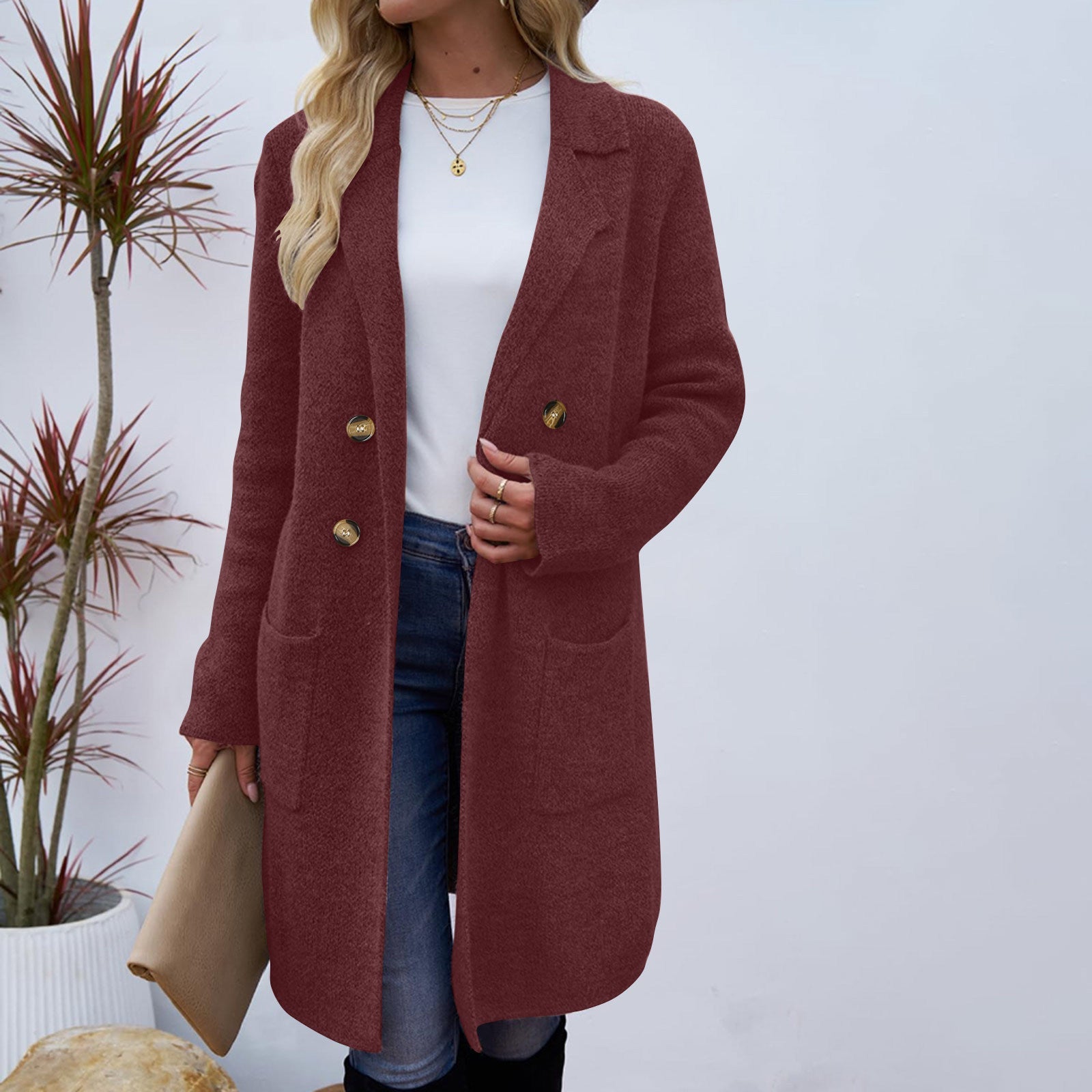 ZAHEKA™ - Casual Long Sleeve Mid Length Coat