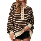 POLANA™ - Casual Oversized Striped Long Sleeve Sweatshirt