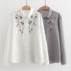 FLAVIE™ – Vintage Charm Embroidered Blouse