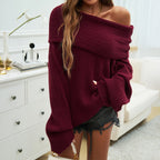 FIORA™ - Comfy Off-Shoulder Long Sleeve Sweater