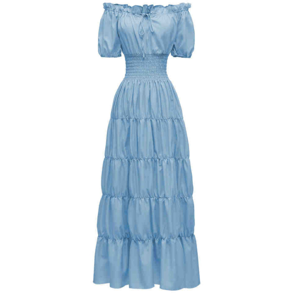 AIZA™ – Classic Corset Long Retro Maxi Dress