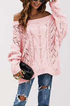 LENNY™ - Chic Off Shoulder Long Sleeve Sweater