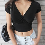 ELAYNE™ – Chic V-Neck Crop Top