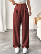 BELISIMA™ – Elegant Pleated Wide-Leg Office Trouser