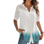 ANNELISE™ – Casual Lace Printed Blouse