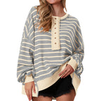 POLANA™ - Casual Oversized Striped Long Sleeve Sweatshirt