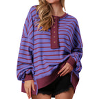 POLANA™ - Casual Oversized Striped Long Sleeve Sweatshirt