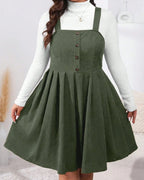 NADELEINE™ - Casual Plus Size Pleated A-Line Sleeveless Mini Dress