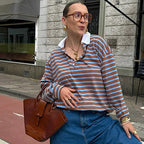 SCARLETT™ - Casual Oversized Striped Collared Top