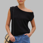 JUDITH™ - Classy Off Shoulder  Short Sleeve Sweater Blouse