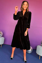 DALORA™ - Velvet Midi Dress