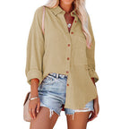 WOLLY™ - Casual Button Down Long Sleeve Blouse