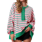 POLANA™ - Casual Oversized Striped Long Sleeve Sweatshirt