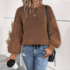 ESTELLA™ - Comfy Lantern Long Sleeve Round Neck Sweater