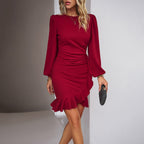 ADELEDA™ - Elegant Zippered Ruffle Formal Dress