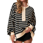 POLANA™ - Casual Oversized Striped Long Sleeve Sweatshirt