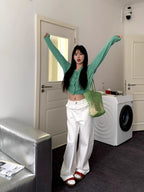 PAISLEY™ – Elegant Lace-Trimmed Wide-Leg Jeans