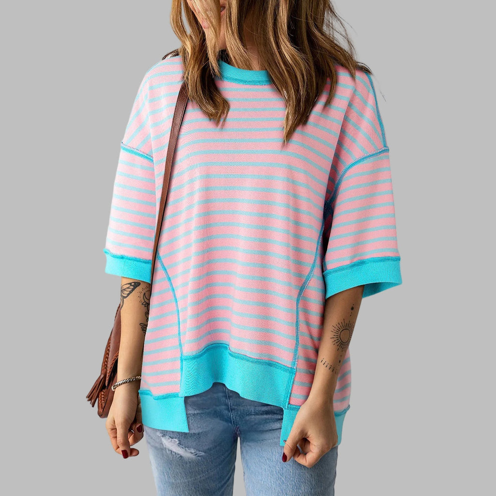 LORELEI™ - Casual Oversized Striped Pullover Top